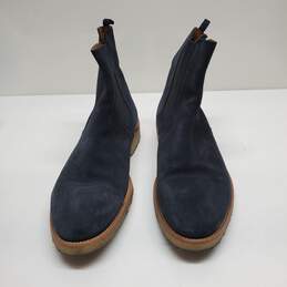ORO Boots Chelsea Blue Suede Leather Ankle Boots Size 10 alternative image