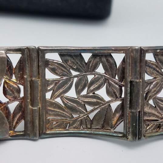 Zina Sterling Silver Open Leaf Motif Panel 7 1/2" Bracelet 65.3g image number 5