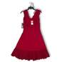 NWT Tadashi Shoji Womens A-Line Dress Lace Surplice Neck Sleeveless Red Size S image number 1