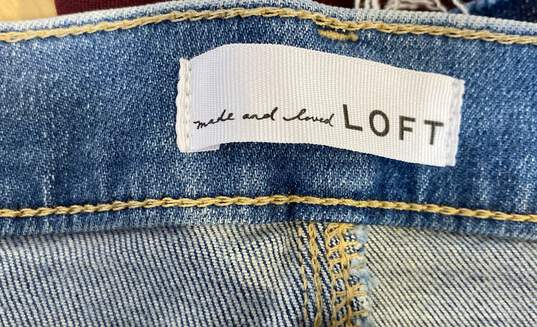 Loft Womens Blue High Rise Classic Fit Light Wash Denim Flared Leg Jeans Sz 29/8 image number 5