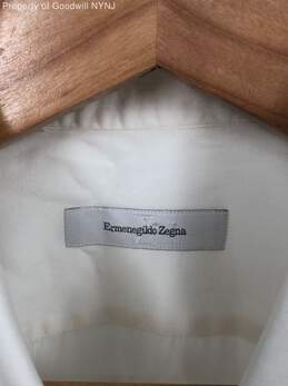 Ermenegildo Zegna Men's Long Sleeved Button Down Shirt-Off White-Sz 43/17 alternative image