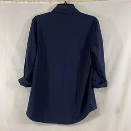 NWT Eddie Bauer Navy Women's Classic Fit Roll-Tab Sleeve Button-Up, Sz. M alternative image