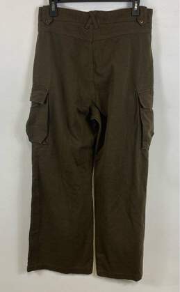 NWT Cider Womens Green Cotton Pleated Ankle Zip Pockets Cargo Pants Size Large alternative image