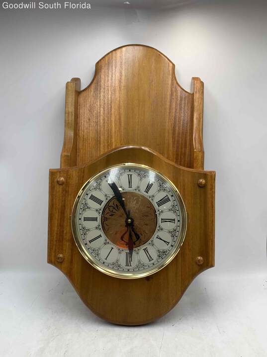Wooden Hanging Wall Clock image number 1