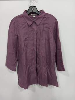 Coldwater Creek Women's Purple Button Up Shirt Size PM