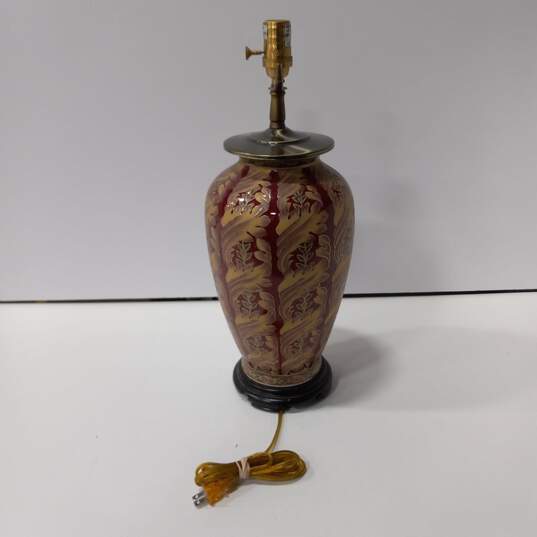 Oriental Accent Ceramic Red Lamp image number 4