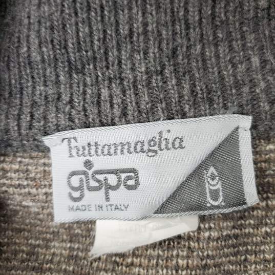 VTG Tuttamaglia Gispa WM;s Gray Virgin Wool Button Cardigan Sweater Size SM image number 3