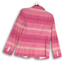 Tommy Hilfiger Womens Pink White Striped Long Sleeve One-Button Blazer Size 12 alternative image