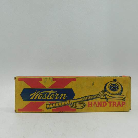 VTG Western Olin Hand Trap Model V1500A White Flyer Clay Pigeon Thrower w/ Box image number 4