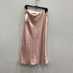 NWT Womens Rose Pink Bias Cut Pull-On Midi A-Line Skirt Size Medium alternative image