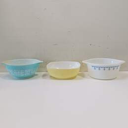 Vintage Pyrex Mixing & Casserole Bowls Assorted 3pc Lot