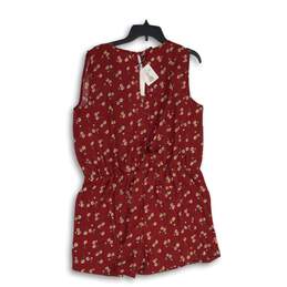NWT Acevog Womens Red Floral Sleeveless Halter Back One-Piece Jumpsuit Size XXL alternative image