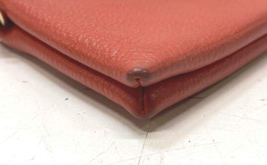 COACH Orange Leather Double Zip Wallet image number 5