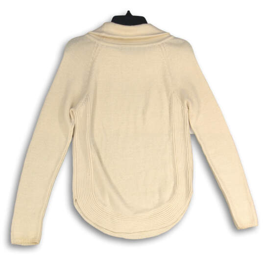 Womens Off-White Knitted Long Sleeve Turtleneck Pullover Sweater Size XS image number 2
