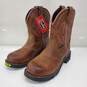 Justin Boots Brown Leather Steel Toe Boots Size 10B image number 5