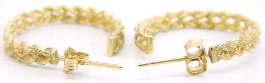 14K Yellow Gold Braided Hoop Earrings 3.0g image number 5