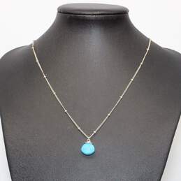 Lotus Jewelry Studio Sterling Silver Blue Howlite Pendant 15.75" Chain Necklace alternative image