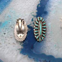 Artisan LP Signed Sterling Silver Turquoise Clip-On Earrings alternative image