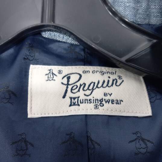 Penguin Men's Dark Denim Linen Blend Blazer Jacket Size L with Tags image number 3
