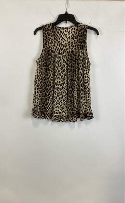 Alisha Levine Womens Multicolor Leopard Print Silk Sleeveless Tank Top Size L