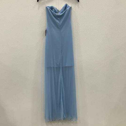 NWT Teeze Me Womens Blue White Lace Sweetheart Neck Strapless Maxi Dress Size 1 image number 2