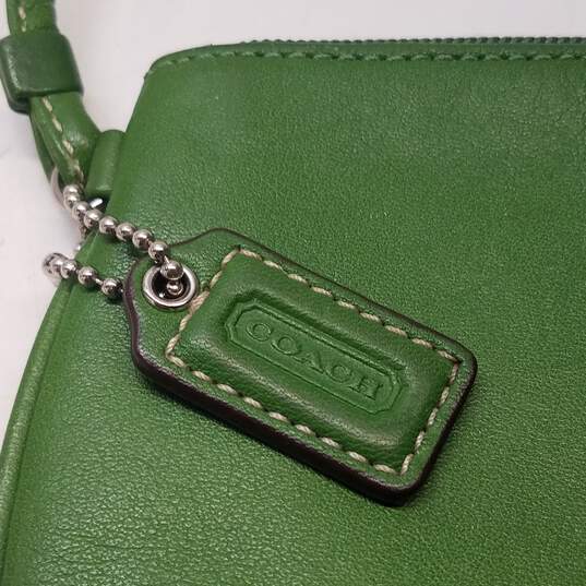 Buy the Coach Green Mini Leather Wristlet | GoodwillFinds