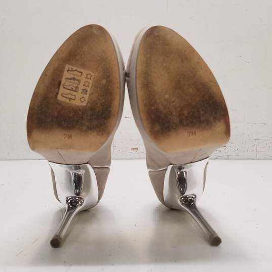 Michael Kors Gray Suede SIlver Metallic Platform Stiletto Pump Heel Shoes Size 7 M image number 6