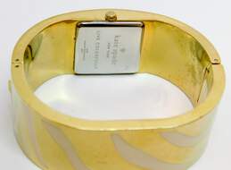 Kate Spade 0054 Enamel Gold Tone Stainless Steel Wide Hinged Band Watch 147.1g alternative image