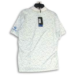 NWT Under Armour Mens White Blue Spread Collar Top Golf Polo Shirt Size Medium alternative image