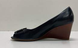 Tory Burch Lowell II Black Peep Toe Wedge Pump Heels Women's Size 6.5 alternative image