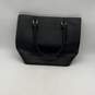 NWT Calvin Klein Womens Black Leather Bottom Stud Double Handle Tote Bag Purse image number 2