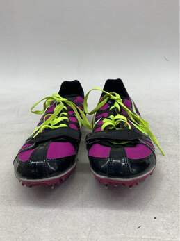 Women's Nike Track Spikes Running Shoes Size 8.5 Purple Black with Neon Laces