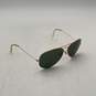 Ray-Ban Mens Gold Full-Frame Green Lens Aviator Sunglasses With Beige Case image number 3