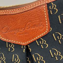 Dooney & Burke Womens Black Brown Signature Print Zipper Shoulder Bag Wallet Set alternative image