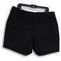 NWT Lane Bryant Womens Black Flat Front Mid Rise Slash Pocket Chino Shorts Sz 16 image number 1