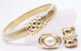 Joan Rivers Gold Tone Icy & Faux Pearl Interchangeable Bracelet 56.8g