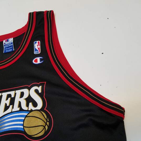 Philadelphia 76ers Allen Iverson Champion Brand 48 XL Black NBA Jersey