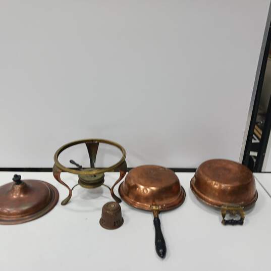 Vintage Sutterley & Co. Copper Chafing Dish 5pc Set image number 4