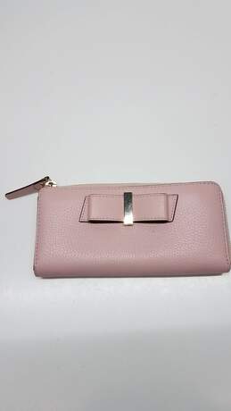 Pink Leather Kate Spade Zip Up folding Wallet
