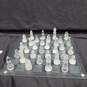 Glass Chess Board Game w/ Glass Pieces Set image number 1