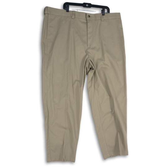 NWT Oak Hill Mens Beige Premium Flat Front Straight Leg Dress Pants Size 46/30 image number 1