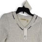 NWT Womens Gray V-Neck Long Sleeve Side Slit Pullover Sweater Size Small image number 3