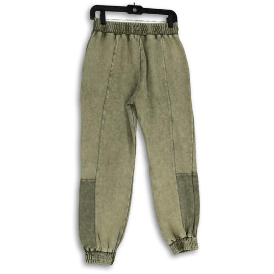 Buy the NWT Womens Olive Flat Front Elastic Waist Activewear