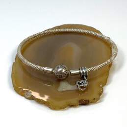 Designer Pandora S925 ALE Sterling Silver Barrel Clasp Heart Charm Bracelet