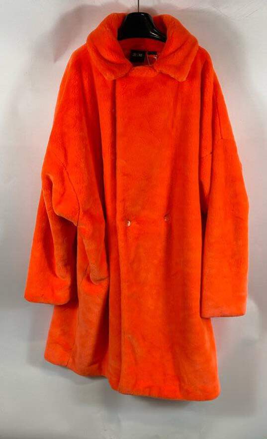 Adidas X Ivy Park Orange Faux Fur Coat - Size 2XL image number 8