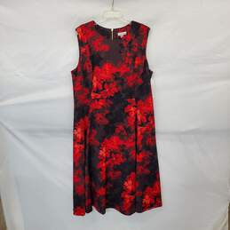 Calvin Klein Red Floral Pattern Sleeveless Long Dress WM Size 20W NWT