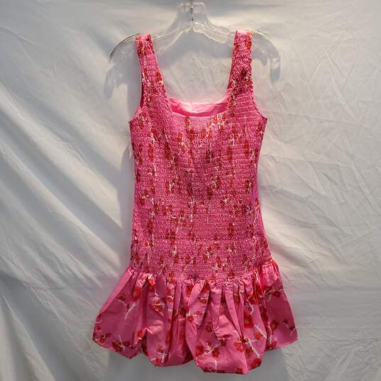 Cynthia Rowley Pink Taffeta Smocked Back Dress NWT Size 6 image number 3