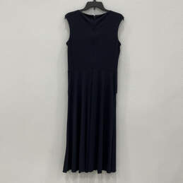 Womens Blue Sleeveless Round Neck Twist Front Back Zip A Line Dress Size 10 alternative image