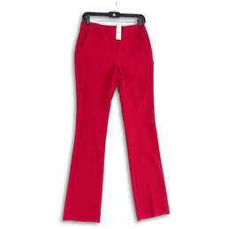 NWT Womens Red Flat Front Slash Pocket Flared Leg Ankle Pants Size 2R