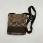 Womens Brown Beige Monogram Inner Pockets Adjustable Strap Crossbody Bag image number 2